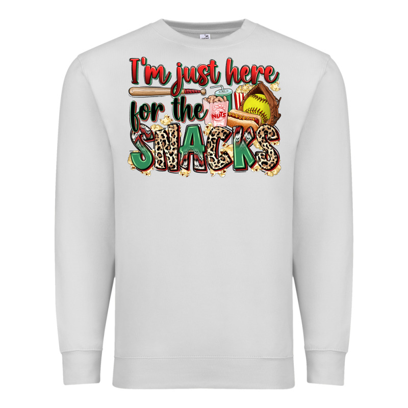 I'm Just Here For The Snacks Softball Premium Sweatshirt by Zillion Design Studio | Teevron