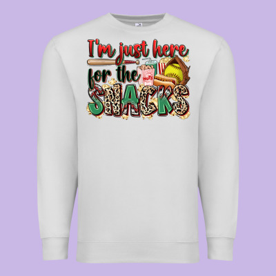 I'm Just Here For The Snacks Softball Premium Sweatshirt Designed By Zillion Design Studio