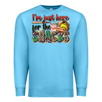 Ocean Blue i'm just here for the snacks softball Premium Sweatshirt - Zillion Design Studio