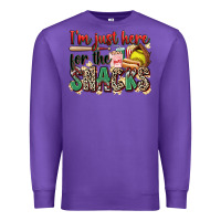 Purple i'm just here for the snacks softball Premium Sweatshirt - Zillion Design Studio