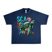 Navy sea you soon with sea turtle Urban Heavy Tee - Artiststas