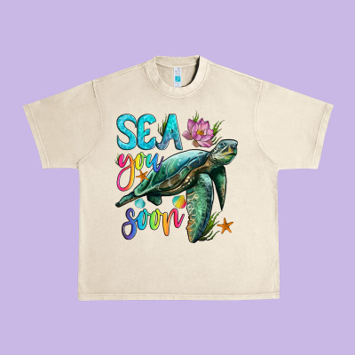 Sea You Soon With Sea Turtle Urban Heavy Tee Designed By Artiststas