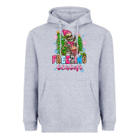 Heather Grey freezing season skeleton Heavyweight Hoodie - Zillion Design Studio