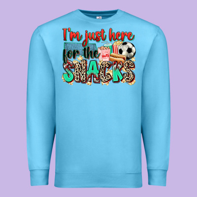 I'm Just Here For The Snacks Soccer Premium Sweatshirt Designed By Zillion Design Studio