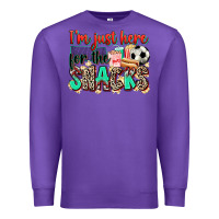 Purple i'm just here for the snacks soccer Premium Sweatshirt - Zillion Design Studio