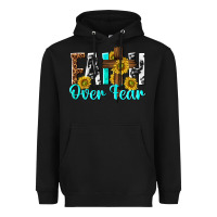 Black faith over fear Heavyweight Hoodie - texasbilliewilder