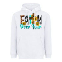 White faith over fear Heavyweight Hoodie - texasbilliewilder