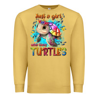 Antique Gold just a girl who loves turtles Premium Sweatshirt - texasbilliewilder