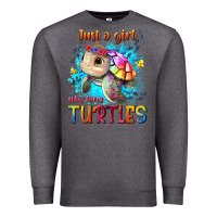 Charcoal Heather just a girl who loves turtles Premium Sweatshirt - texasbilliewilder
