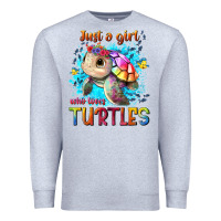 Heather Grey just a girl who loves turtles Premium Sweatshirt - texasbilliewilder