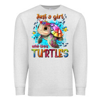 Oatmeal Heather just a girl who loves turtles Premium Sweatshirt - texasbilliewilder