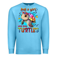 Ocean Blue just a girl who loves turtles Premium Sweatshirt - texasbilliewilder