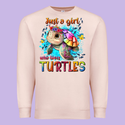 Just A Girl Who Loves Turtles Premium Sweatshirt Designed By Texasbilliewilder