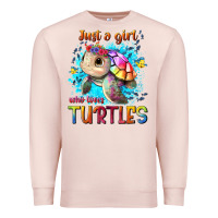 Pale Pink just a girl who loves turtles Premium Sweatshirt - texasbilliewilder
