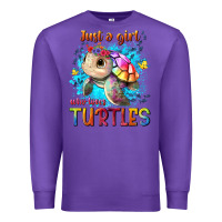 Purple just a girl who loves turtles Premium Sweatshirt - texasbilliewilder