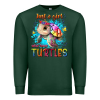 Sports Green just a girl who loves turtles Premium Sweatshirt - texasbilliewilder