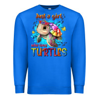 True Royal just a girl who loves turtles Premium Sweatshirt - texasbilliewilder