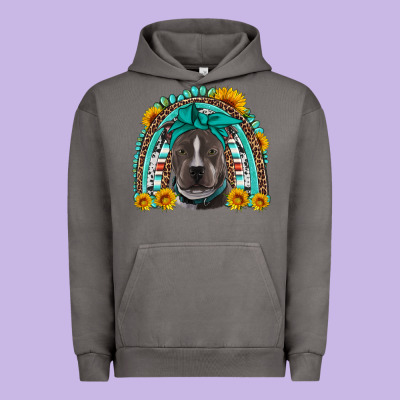 Western Pitbull Rainbow Urban Hoodie Designed By Artiststas
