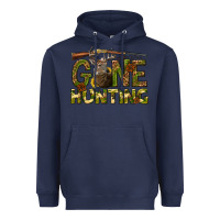 Navy gone hunting western Heavyweight Hoodie - texasbilliewilder