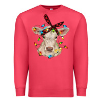 Cardinal charolais calf with christmas lights baby cow Premium Sweatshirt - RanaPortraitStore