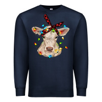 Charolais Calf With Christmas Lights Baby Cow Premium Sweatshirt | Teevron
