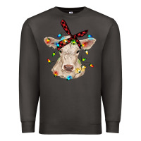 Smoke charolais calf with christmas lights baby cow Premium Sweatshirt - RanaPortraitStore