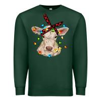 Sports Green charolais calf with christmas lights baby cow Premium Sweatshirt - RanaPortraitStore