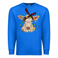 True Royal charolais calf with christmas lights baby cow Premium Sweatshirt - RanaPortraitStore