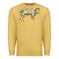 Antique Gold Charolais bull with christmas lights Premium Sweatshirt - RanaPortraitStore
