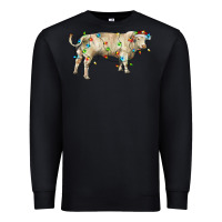 Black Charolais bull with christmas lights Premium Sweatshirt - RanaPortraitStore