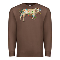 Chestnut Charolais bull with christmas lights Premium Sweatshirt - RanaPortraitStore