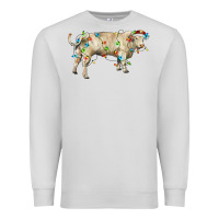 Dove Grey Charolais bull with christmas lights Premium Sweatshirt - RanaPortraitStore