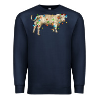 Navy Charolais bull with christmas lights Premium Sweatshirt - RanaPortraitStore