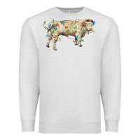 Oatmeal Heather Charolais bull with christmas lights Premium Sweatshirt - RanaPortraitStore