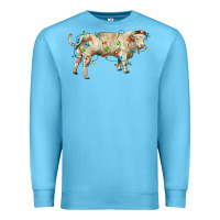 Ocean Blue Charolais bull with christmas lights Premium Sweatshirt - RanaPortraitStore