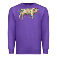 Purple Charolais bull with christmas lights Premium Sweatshirt - RanaPortraitStore