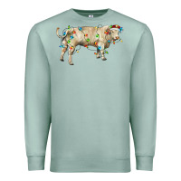 Seafoam Charolais bull with christmas lights Premium Sweatshirt - RanaPortraitStore