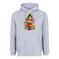 Heather Grey book christmas tree Heavyweight Hoodie - Zillion Design Studio