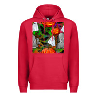 Cardinal halloween ghost and headstone seamless pattern Premium Hoodie - BundleAndBundleShop