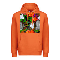 Carrot halloween ghost and headstone seamless pattern Premium Hoodie - BundleAndBundleShop