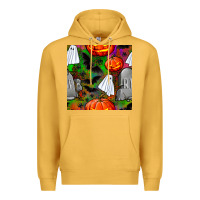 Halloween Ghost And Headstone Seamless Pattern Premium Hoodie | Teevron