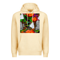 Pina Colada halloween ghost and headstone seamless pattern Premium Hoodie - BundleAndBundleShop