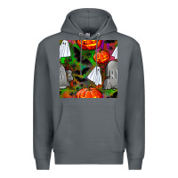 Rock halloween ghost and headstone seamless pattern Premium Hoodie - BundleAndBundleShop