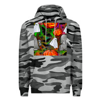 Slate Camo halloween ghost and headstone seamless pattern Premium Hoodie - BundleAndBundleShop