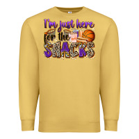 Antique Gold i'm just here for the snacks basketball Premium Sweatshirt - Zillion Design Studio