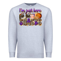 Heather Grey i'm just here for the snacks basketball Premium Sweatshirt - Zillion Design Studio