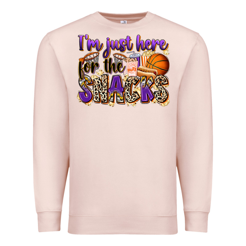 I'm Just Here For The Snacks Basketball Premium Sweatshirt by Zillion Design Studio | Teevron