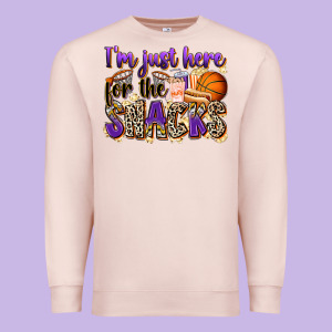 I'm Just Here For The Snacks Basketball Premium Sweatshirt Designed By Zillion Design Studio