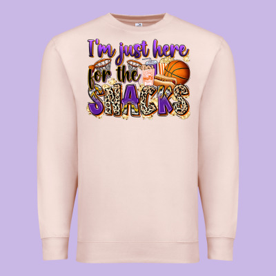 I'm Just Here For The Snacks Basketball Premium Sweatshirt Designed By Zillion Design Studio