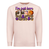 Pale Pink i'm just here for the snacks basketball Premium Sweatshirt - Zillion Design Studio